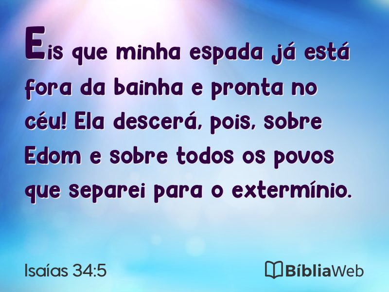 Isaías 34:5 em imagem para compartilhar