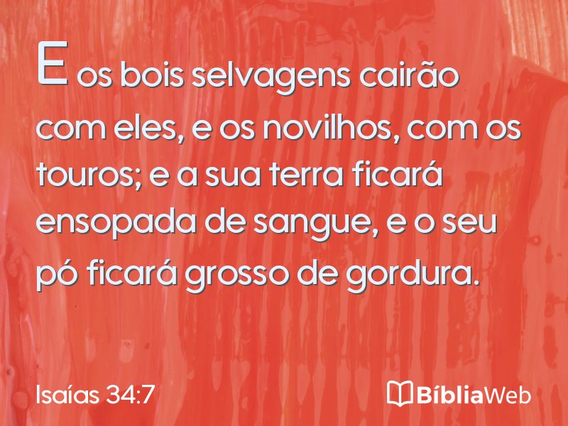 Isaías 34:7 em imagem para compartilhar