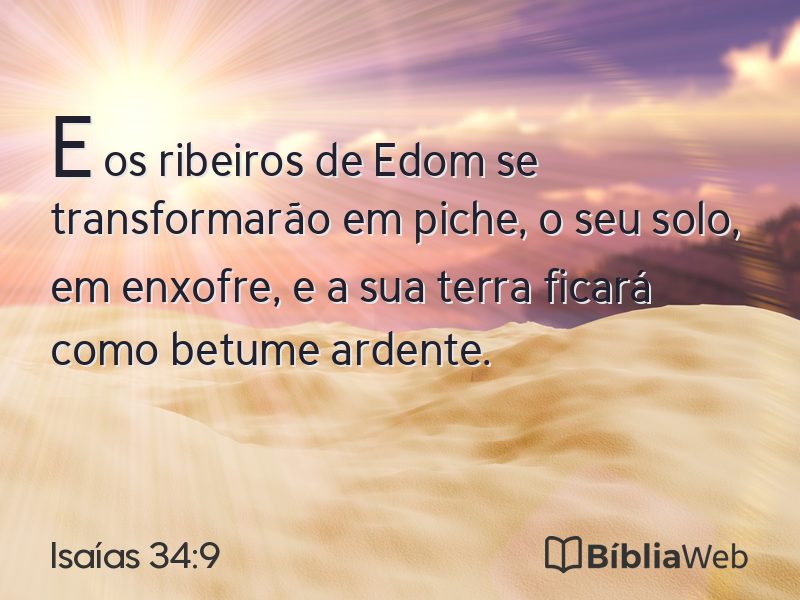 Isaías 34:9 em imagem para compartilhar