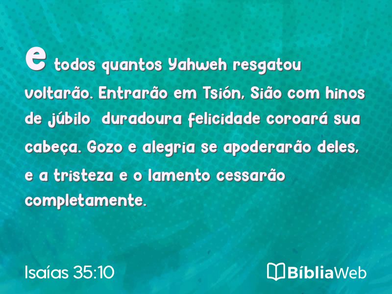 Isaías 35:10 em imagem para compartilhar