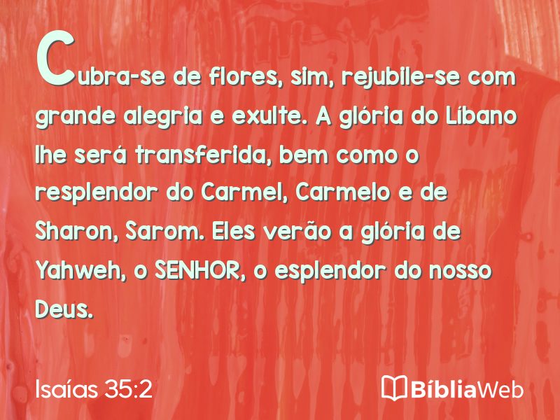 Isaías 35:2 em imagem para compartilhar