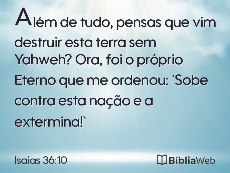 Isaías 36:10 em imagem para compartilhar