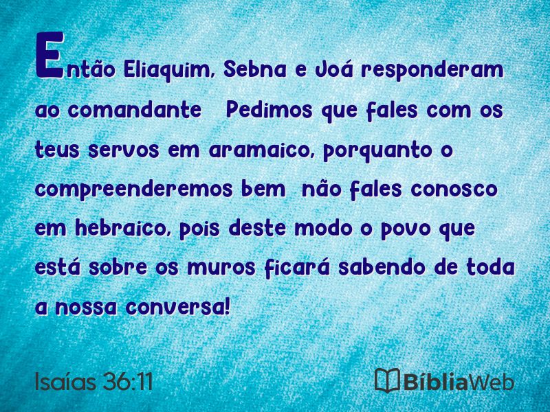 Isaías 36:11 em imagem para compartilhar
