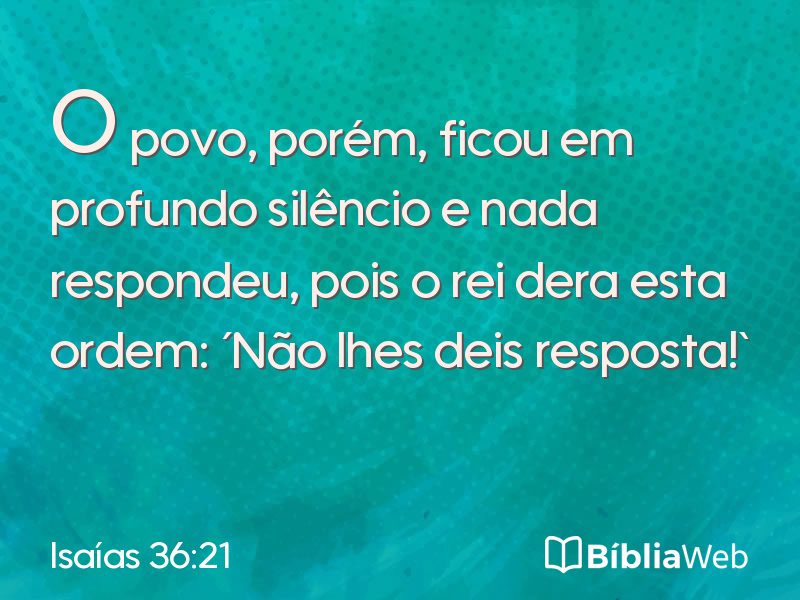 Isaías 36:21 em imagem para compartilhar