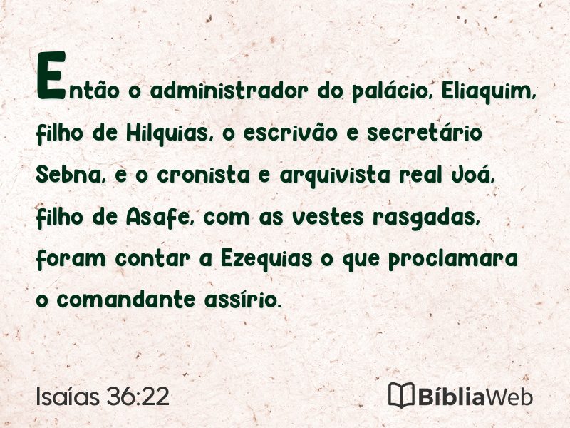 Isaías 36:22 em imagem para compartilhar