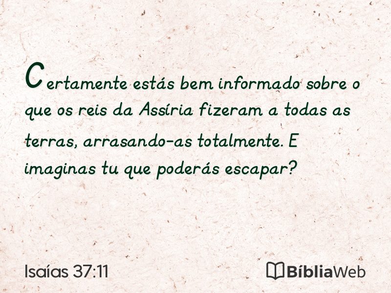 Isaías 37:11 em imagem para compartilhar