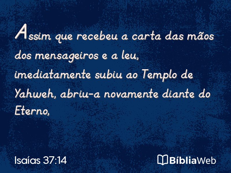Isaías 37:14 em imagem para compartilhar