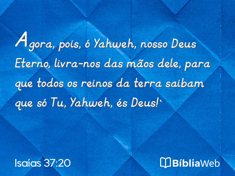 Isaías 37:20 em imagem para compartilhar