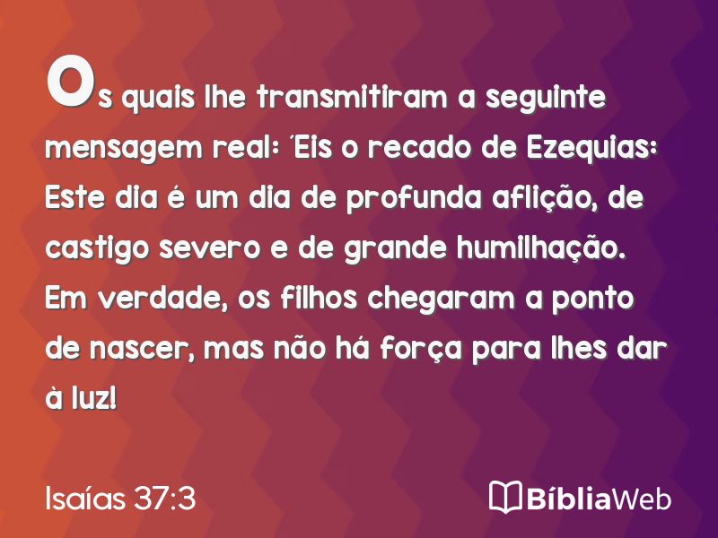 Isaías 37:3 em imagem para compartilhar