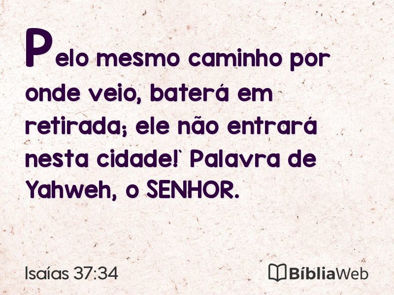 Isaías 37:34 em imagem para compartilhar