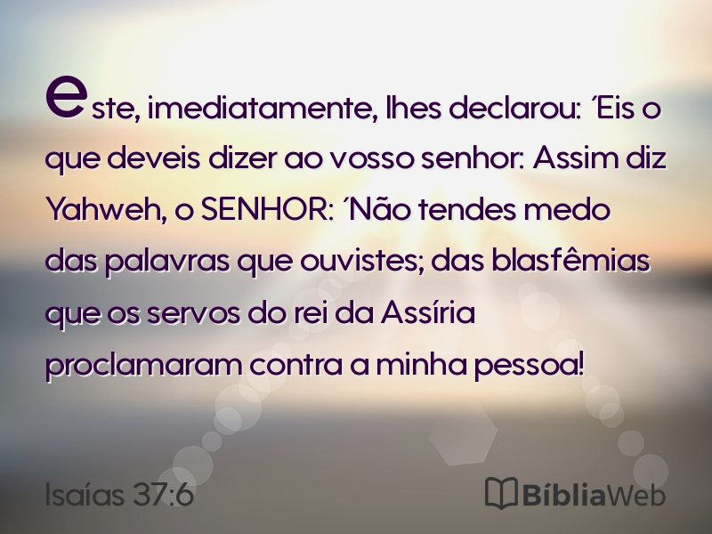 Isaías 37:6 em imagem para compartilhar