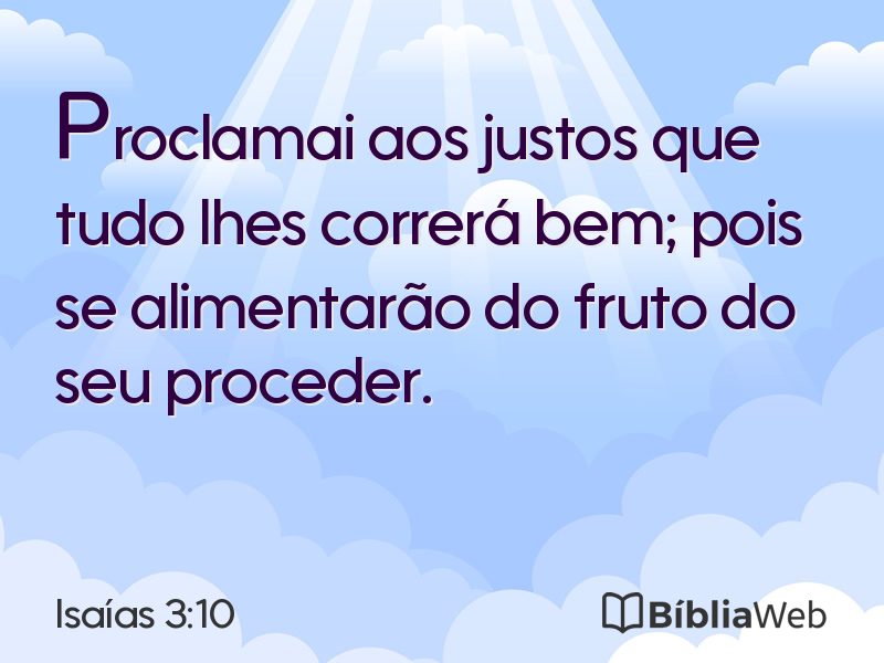 Isaías 3:10 em imagem para compartilhar