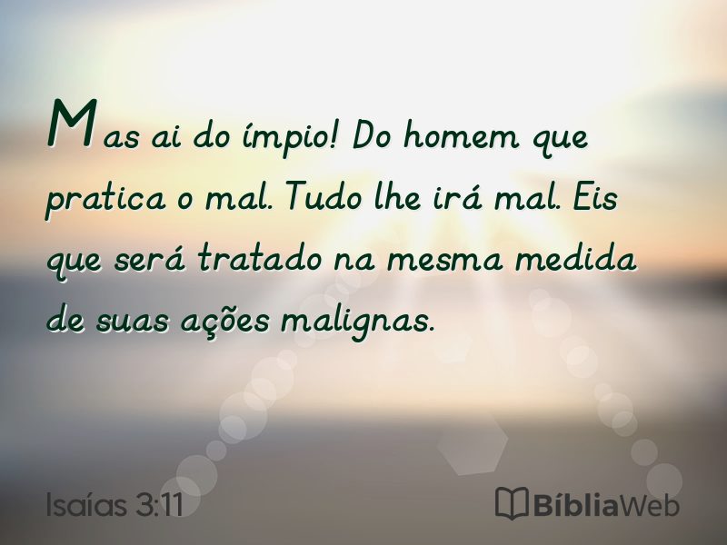 Isaías 3:11 em imagem para compartilhar