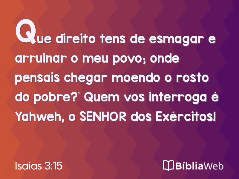 Isaías 3:15 em imagem para compartilhar