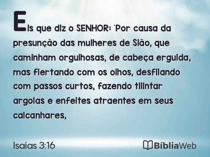 Isaías 3:16 em imagem para compartilhar