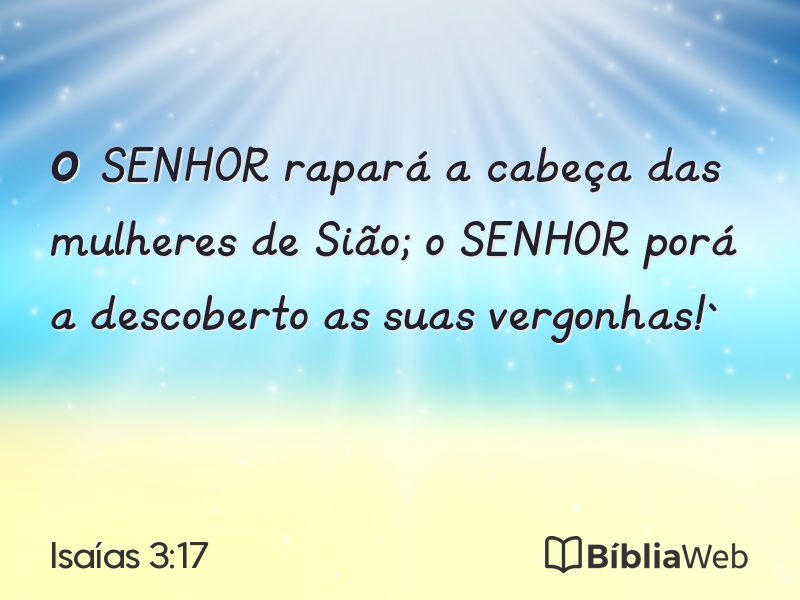 Isaías 3:17 em imagem para compartilhar