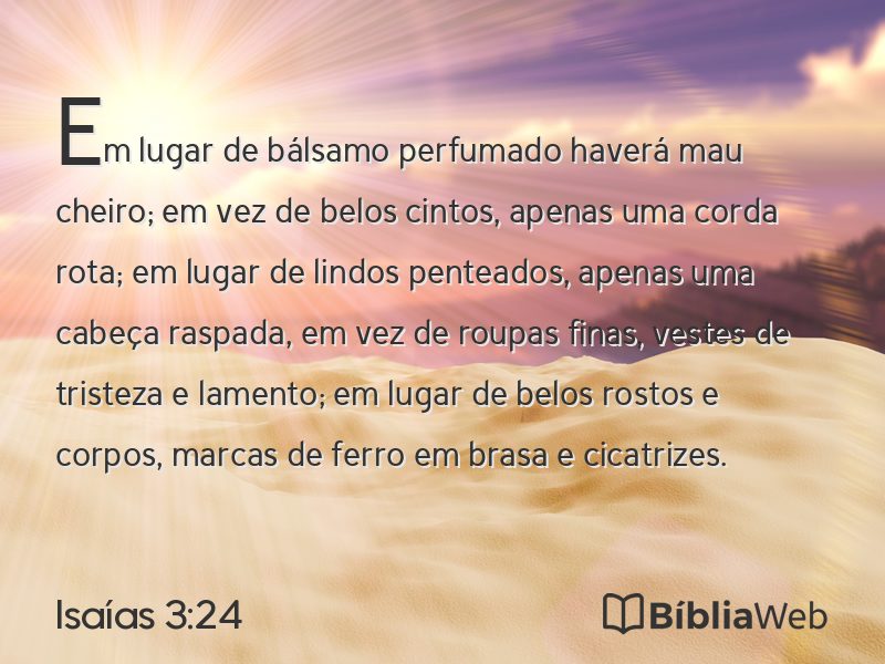 Isaías 3:24 em imagem para compartilhar