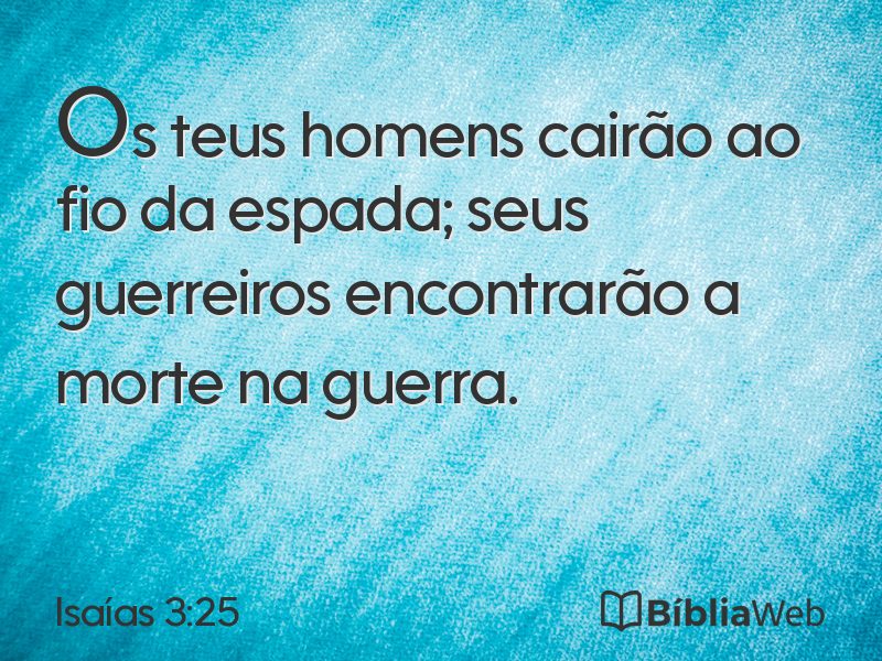 Isaías 3:25 em imagem para compartilhar