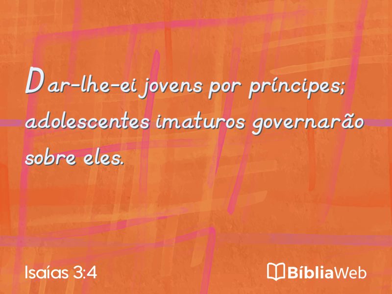 Isaías 3:4 em imagem para compartilhar