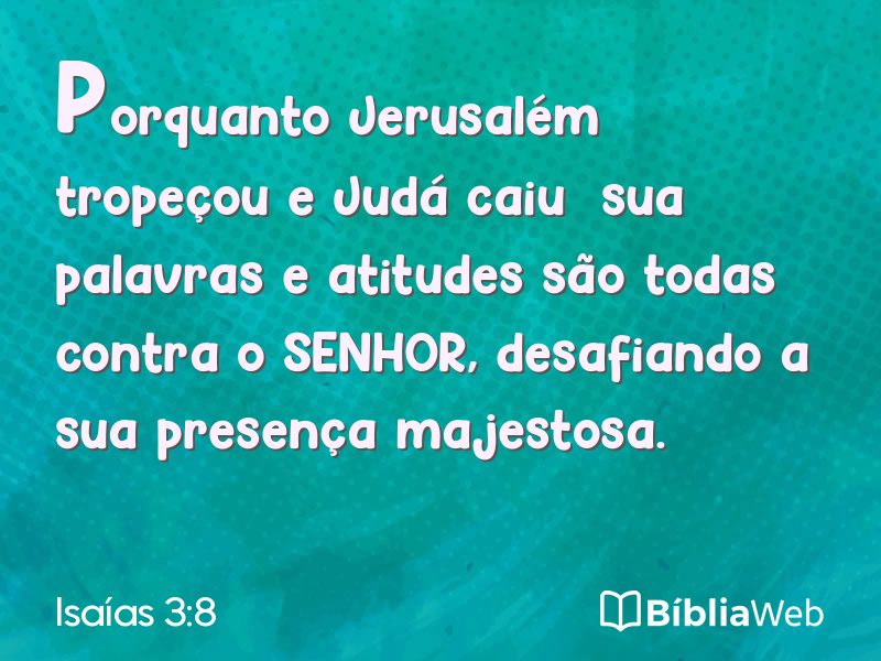 Isaías 3:8 em imagem para compartilhar