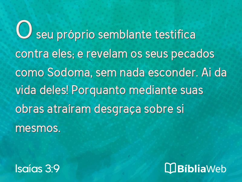 Isaías 3:9 em imagem para compartilhar