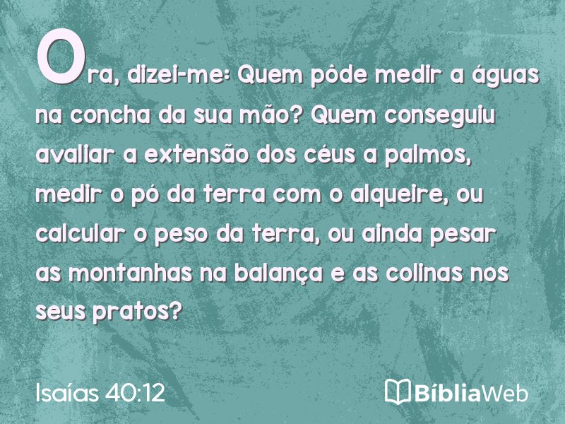 Isaías 40:12 em imagem para compartilhar