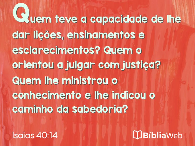 Isaías 40:14 em imagem para compartilhar