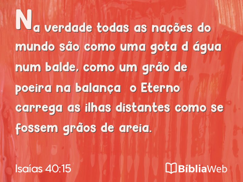 Isaías 40:15 em imagem para compartilhar