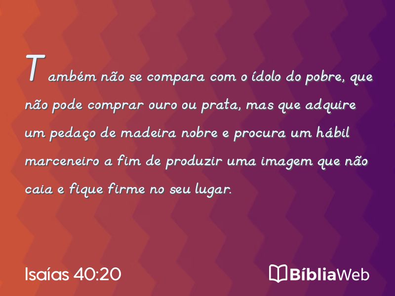 Isaías 40:20 em imagem para compartilhar