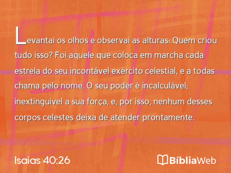 Isaías 40:26 em imagem para compartilhar