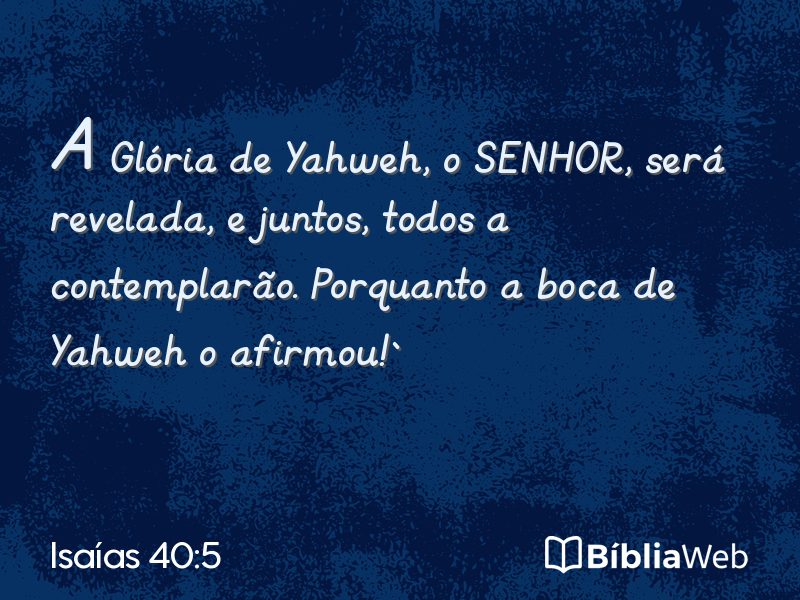 Isaías 40:5 em imagem para compartilhar