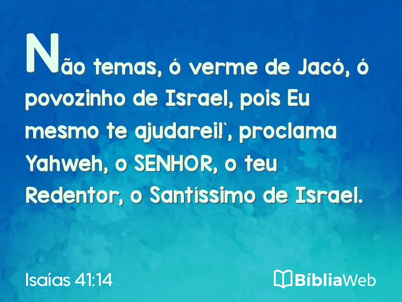 Isaías 41:14 em imagem para compartilhar