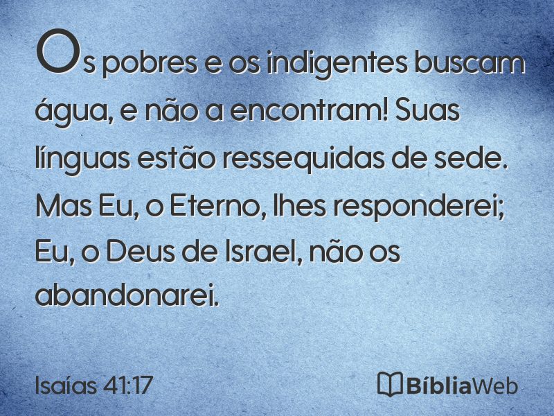 Isaías 41:17 em imagem para compartilhar