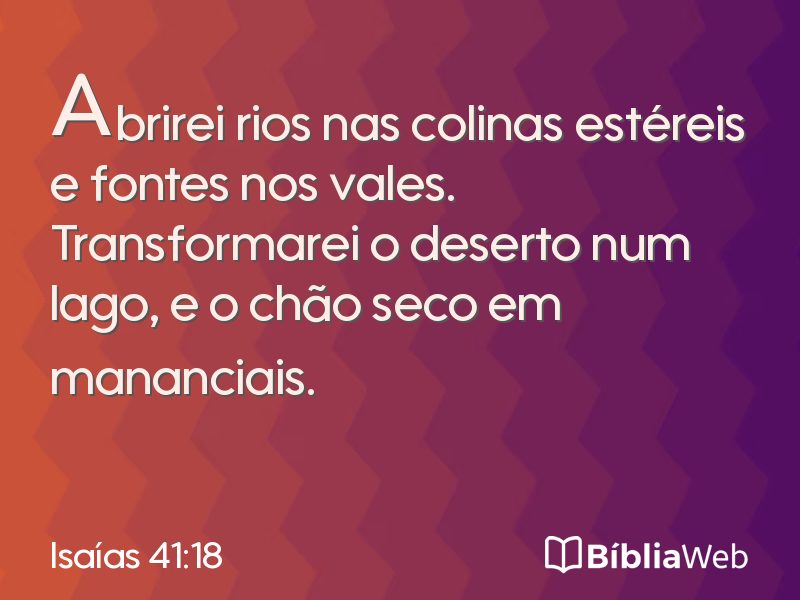 Isaías 41:18 em imagem para compartilhar