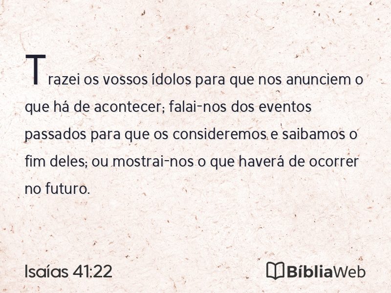 Isaías 41:22 em imagem para compartilhar