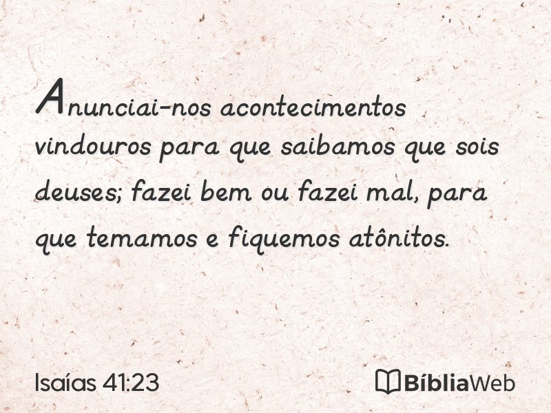 Isaías 41:23 em imagem para compartilhar