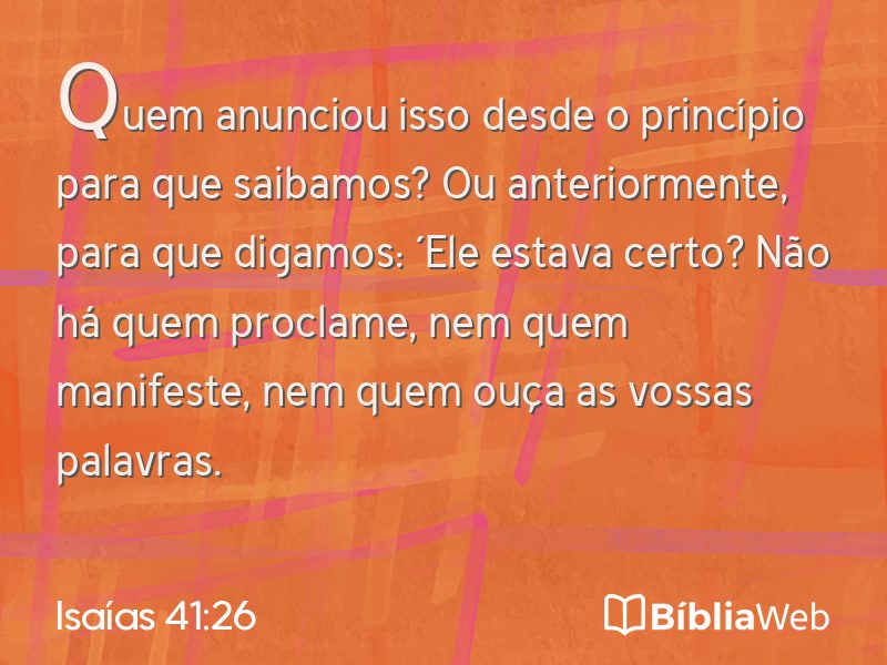Isaías 41:26 em imagem para compartilhar