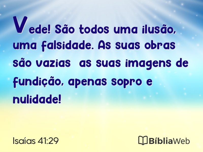 Isaías 41:29 em imagem para compartilhar