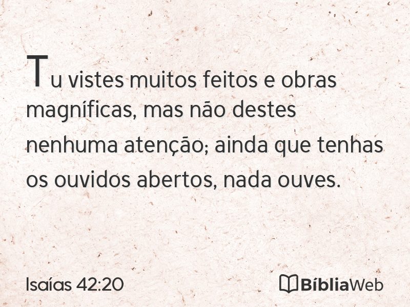 Isaías 42:20 em imagem para compartilhar