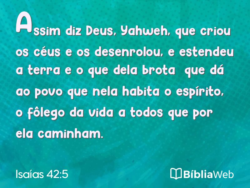 Isaías 42:5 em imagem para compartilhar