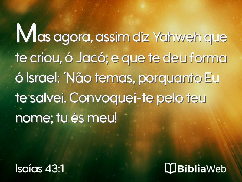 Isaías 43:1 em imagem para compartilhar