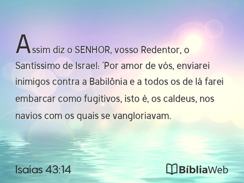 Isaías 43:14 em imagem para compartilhar