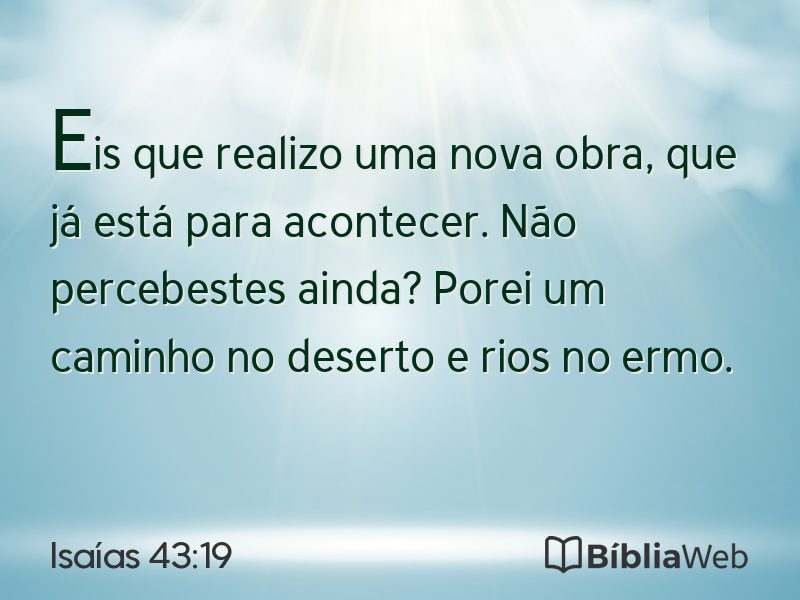 Isaías 43:19 em imagem para compartilhar