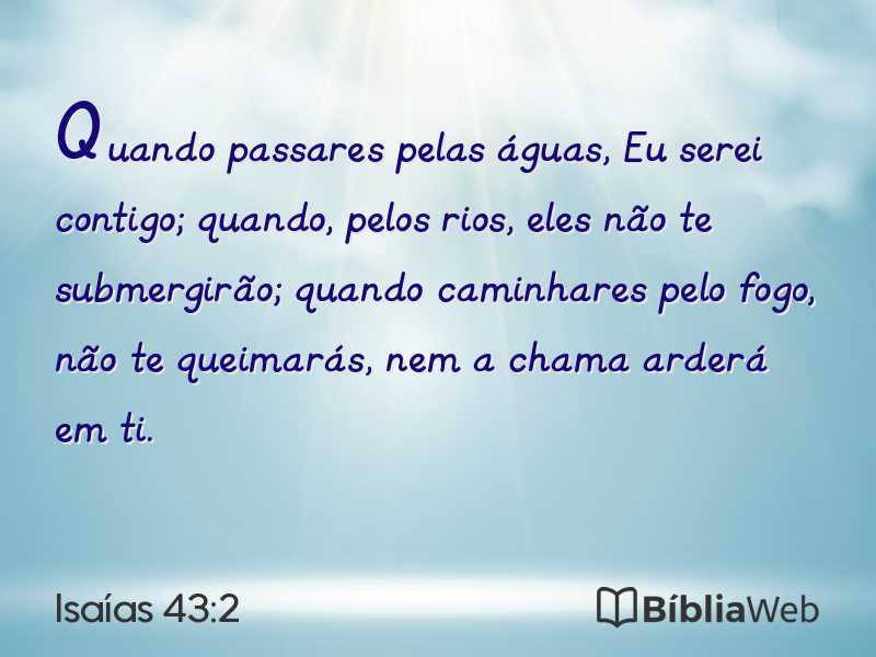 Isaías 43:2 em imagem para compartilhar