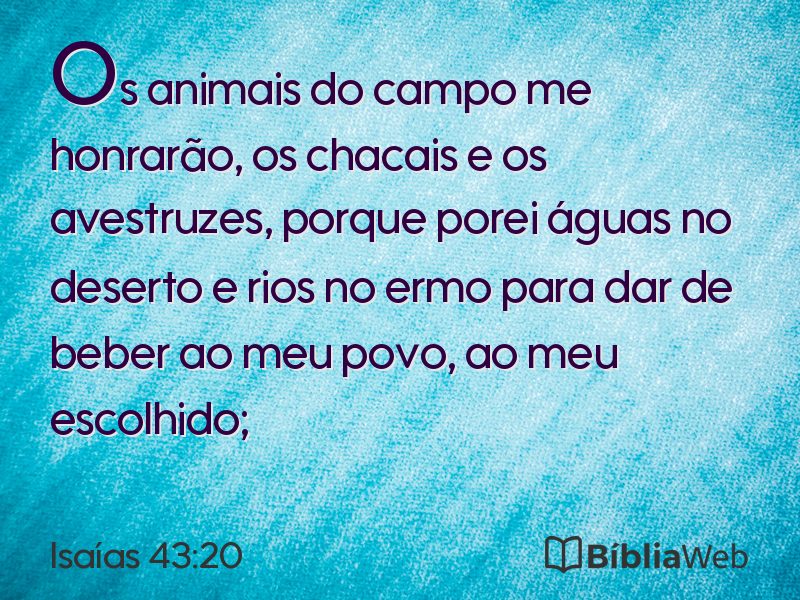 Isaías 43:20 em imagem para compartilhar