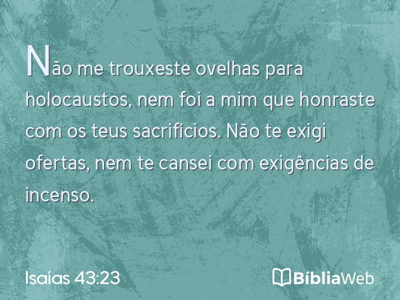 Isaías 43:23 em imagem para compartilhar