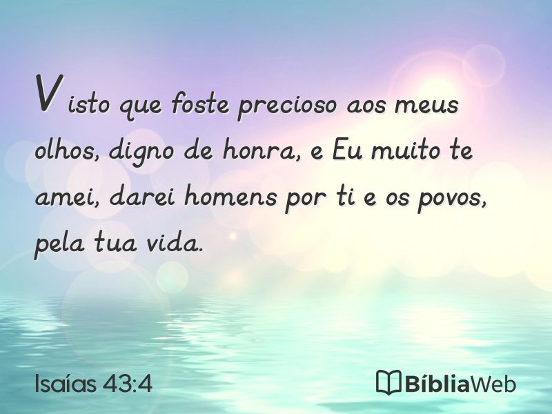 Isaías 43:4 em imagem para compartilhar