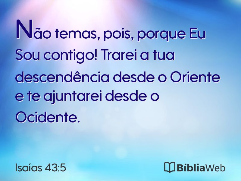 Isaías 43:5 em imagem para compartilhar