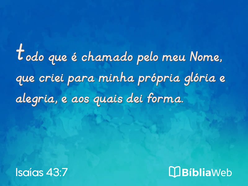 Isaías 43:7 em imagem para compartilhar