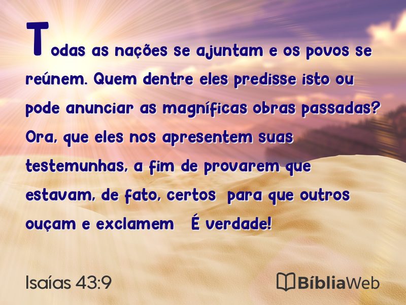 Isaías 43:9 em imagem para compartilhar